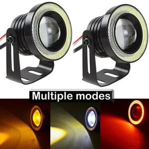 3.5" Multimode LED Fog Light Projector Driving Lamp COB Angel Eye Halo Kit Red 2 - Picture 1 of 8