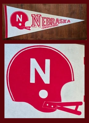 VINTAGE University of Nebraska Cornhuskers Football Pennant! WOW! - Image 1 of 4