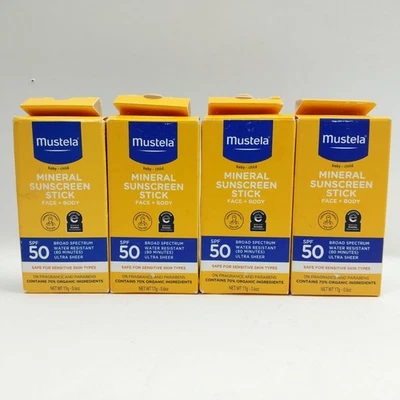 4 Pack Mustela Mineral Sunscreen Stick SPF 50 Baby Kid Face Body 0.6 oz EX 10/27 - Image 1 of 4