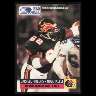 Darrell Phillips #56 1991 Pro Set WLAF Birmingham Fire Football Card NFL NM - Image 1 of 3