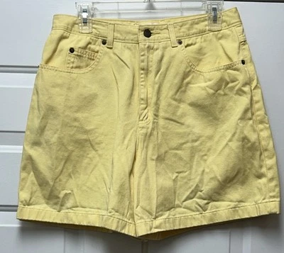 Pantalones cortos de tiro alto de mezclilla amarillos Talbots para mujer - talla 14 pequeños 5 bolsillos Foto 1 de 4
