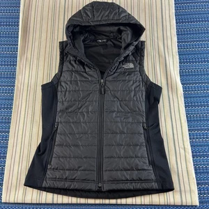 Gilet North Face con cappuccio donna grande nero isolato full zip outdoor NF0A33PJ - Foto 1 di 9