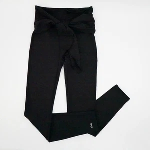 Zuda Leggings Womens XXS Black Tie-Waist High Rise Athleisure Sleek - Picture 1 of 15