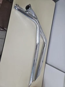 Harley Davidson Pair Of Shovelhead Exhaust Pipes 2" Motorcycle - Foto 1 di 10