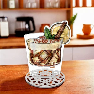 Hágalo usted mismo Kit de bordado punto de cruz sobre base de plástico Cóctel Cocina Decoración del hogar - Imagen 1 de 7
