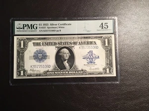1.00 1923 silver certificate PMG 45 choice extremely fine - Picture 1 of 2
