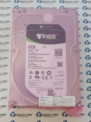 SEAGATE 6TB 3.5" SATA HDD 7200 RPM ST6000NM0115-1YZ110, GRADE B, SKU 18808 - Image 1 of 2