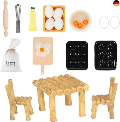 JWDMHSJ Wichtel Zubehör, Miniatur Wichtel Zubehör, 19 Stück Puppenhaus Zubehör Miniatur