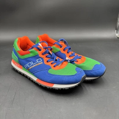 Polo Sport Ralph Lauren Sneakers Shoes Green Blue Orange Men's US8 Excellent - Image 1 of 4