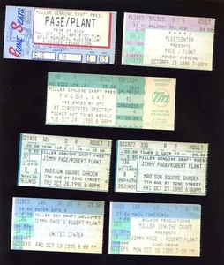 Biglietto concerto ottobre 1995 Robert Plant / Jimmy Page Stub 7 diversi - Foto 1 di 1