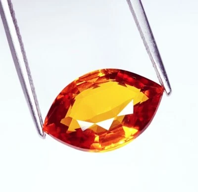 Gemas sueltas de marquesa de Ceilán certificadas 9 quilates zafiro naranja natural con piedras preciosas O114 Foto 1 de 4
