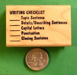 Lista de verificación de escritura - sello de goma para escritura del maestro - Imagen 1 de 2