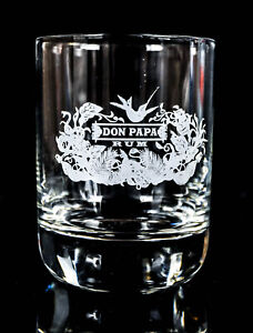 Don Papa Rum, Glas / Gläser Tumbler, Rum Glas, konisch, dicker starker Boden