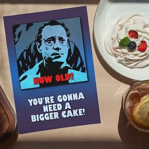 Jaws 'Bigger cake' funny birthday card, 7" x 5" with brown envelope - Picture 1 of 2