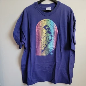 Hanes Beefy-T Native American 2XL Blue Metallic Vintage Short Sleeve Shirt - Picture 1 of 8
