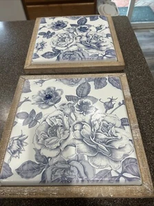 Kirkland Home Frames Blue Original Price 120.00 Each Size 16x16 - Picture 1 of 6