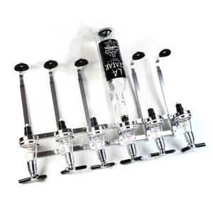 6 Bottles Alcohol Liquor Dispenser Stand Wall Mounted Drink Beer Wine Bar Butler - Picture 1 of 10