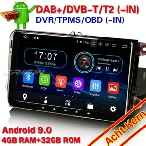 9" Android 9.0 DAB+ 8-Kern Autoradio Für VW Passat Polo Golf 5/6 Tiguan T5 Seat - Bild 1 von 12