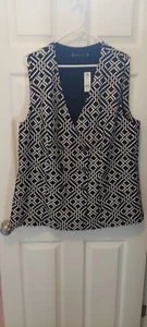 Chaleco New York & Company Negro Blanco Botón Frontal Talla XXL Slvless Forrado - Imagen 1 de 6