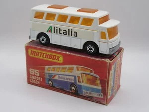 Matchbox Superfast No.65 Airport Coach 'ALITALIA' - SILVER BASE - Mint/Boxed - Picture 1 of 3