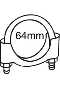 Klarius Exhaust Clamp Pipe Connector U-Clamp 64Mm Dia SYA22 - Picture 1 of 1
