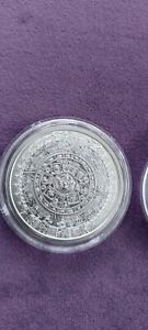 Aztec Calendar rounds 1oz .999 silver 