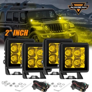 AUXBEAM 4pcs 2" Square LED Work Light SPOT Pods For Chevy Ford Toyota Pickup SUV - Picture 1 of 12