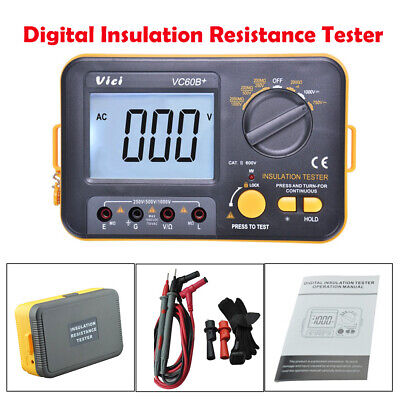 New VC60B+ Digital Insulation Resistance Tester Megger Meter 1000V 0.1~2000MΩ UK • 42.59£