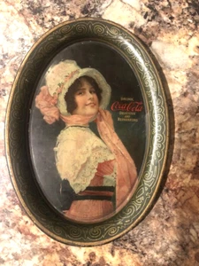 ORIGINAL COCOA COLA TIP TRAY BETTY 1914 PASSAIC METALWARE CO NJ - Picture 1 of 6