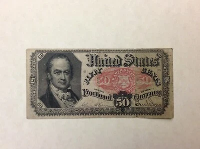 ~ US FRACTIONAL CURRENCY 50 CENTS FIFTH 5TH ISSUE - CRAWFORD - FR 1381 - Image 1 of 2