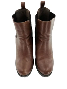 Soda Women Chunky High Heels Ankle Boots Platform Elastic Sides Brown SZ 10 - Picture 1 of 9