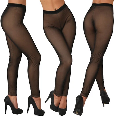 Leggings pantaloni termici trasparenti spessi vita alta effetto trasparente morbidi - Immagine 1 di 4