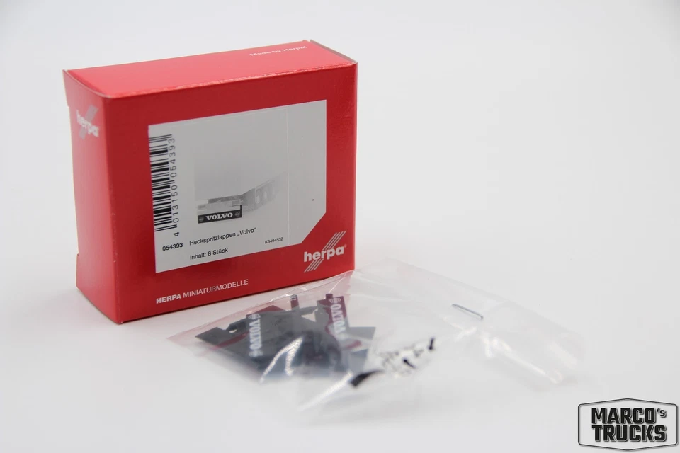 Herpa 054393 Accessories Rear Mud Flaps VOLVO 8 Pieces H0 1 87 in OVP