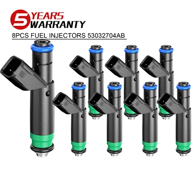 Set of 8 Fuel Injectors Gas for Ram Truck Jeep Grand Cherokee Dodge 1500 Durango Foto 1 de 4