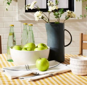 Hearth Hand Magnolia Flour Sack Kitchen Towel Dishtowel Grid Lines Gray Check - Picture 1 of 2