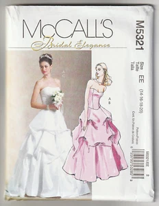 McCalls M5321 Wedding Dress Bridal Top Skirt Sz 14-16-18-20 Sewing Pattern UNCUT - Picture 1 of 2