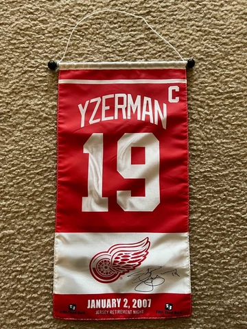 RARE Steve Yzerman Detroit Red Wings jersey retirement night banner NHL hockey Cover