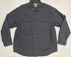 Duluth Trading Co Canvas Shacket Shirt Fleece Lined Gray Snap Heavyweight Men XL - Picture 1 of 6