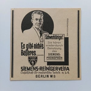 1930 Siemens Reiniger Veifa Medizintechnik Werbeanzeige Werbung Reklame - Picture 1 of 1