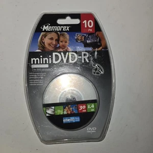 10 x Memorex Mini DVD-R RECORDABLE 30Min 1.4GB 8cm DVD for DVD CAMCORDER or PC - Picture 1 of 6