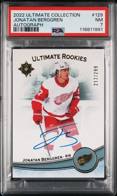 2022 Upper Deck Ultimate Collection Jonatan Berggren #129 Auto Rookie /299 PSA 7 - Image 1 of 2