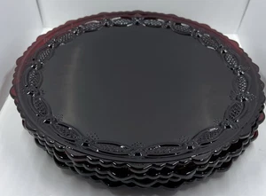 Set 4 piatti vintage Avon 1876 Cape Cod collezione rosso rubino 10 3/4" vetro - Foto 1 di 11