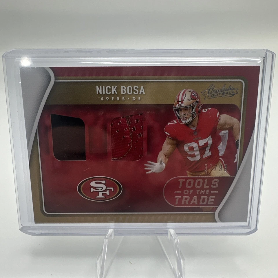 2020 Panini Absolute #TTD-6 Nick Bosa Tools of the Trade Double #/99 - Image 1 of 4