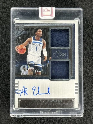 2020-21 Panini One And One Anthony Edwards RC Dual Jersey Patch Auto RJA /99 - Image 1 of 3