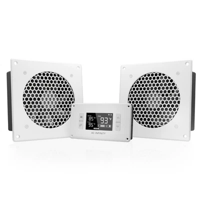 AIRPLATE T8 White, Quiet Cooling Dual-Fan System 6" with Thermostat Control, ... - Image 1 of 4