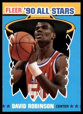 1990-91 Fleer - All-Stars David Robinson #10 3 Stars on Front - Image 1 of 2