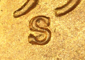 1954-S  Lincoln Cent Repunched Mint Mark (RPM-010) S/S West (2) - Picture 1 of 3