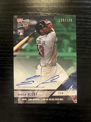 2018 Topps Now - Ronald Acuña Jr. #403A Green Autographs /199 (AU, RC) - Image 1 of 4