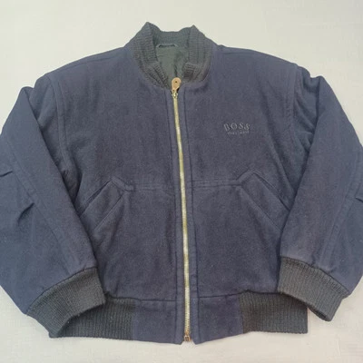 Chaqueta De Colección Hugo Boss Para Hombres 44 Lana Crissan Cachemira Azul Marino Bombardero Forrada Foto 1 de 4
