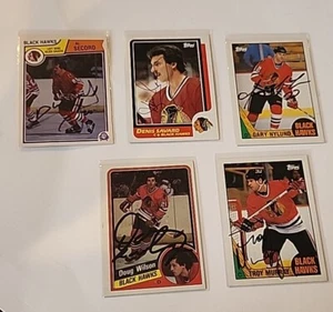 Chicago Blackhawks Vintage SIGNED Autographed Hand Signed Card LOT Doug Wilson - Picture 1 of 14